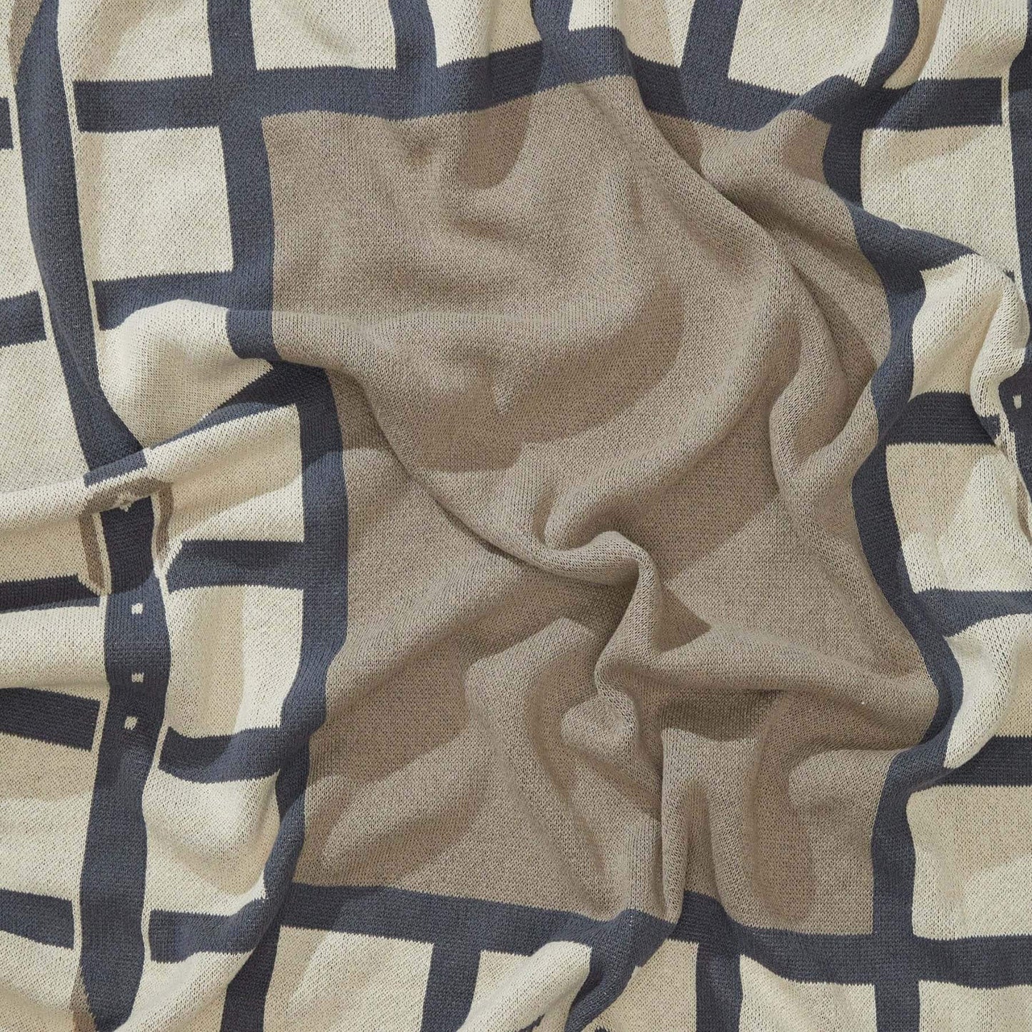 In2Green Cotton Sustainable Knit Throw Blanket - Equestrian Lattice