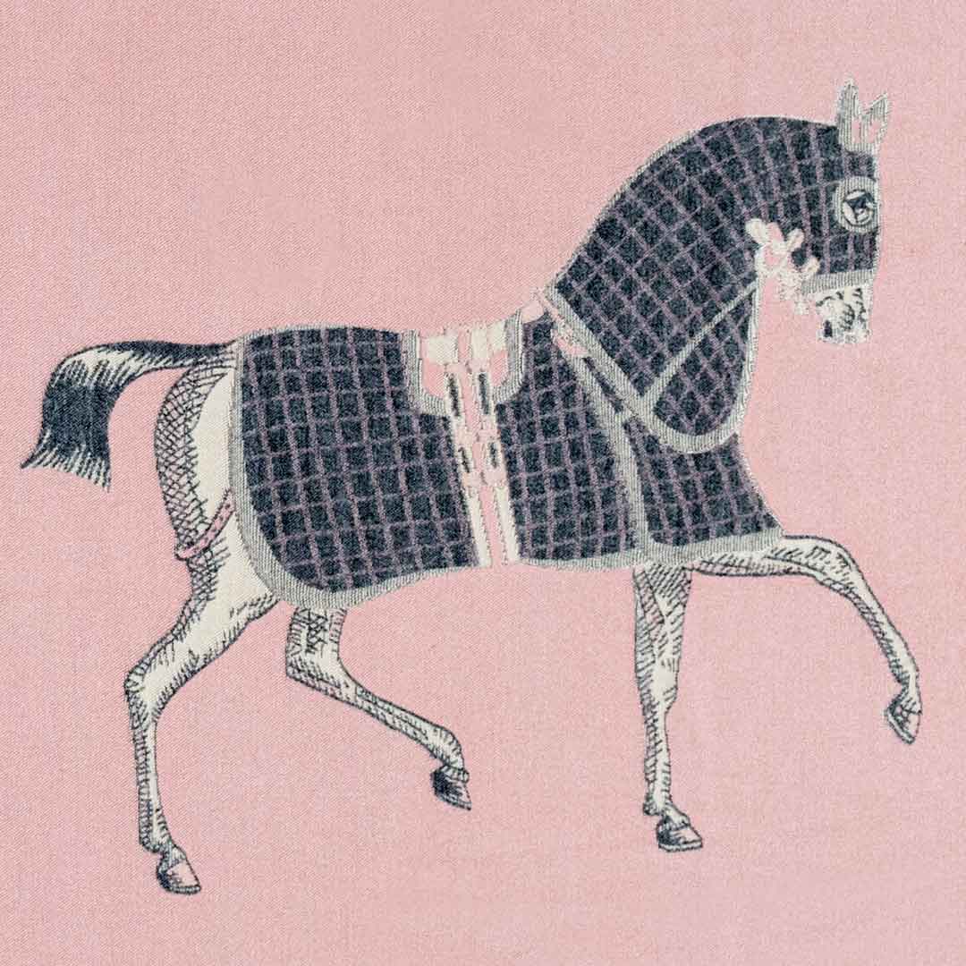 Urban Equestrian Equus -  Blush Pink Equestrian Motif Luxe Shawl