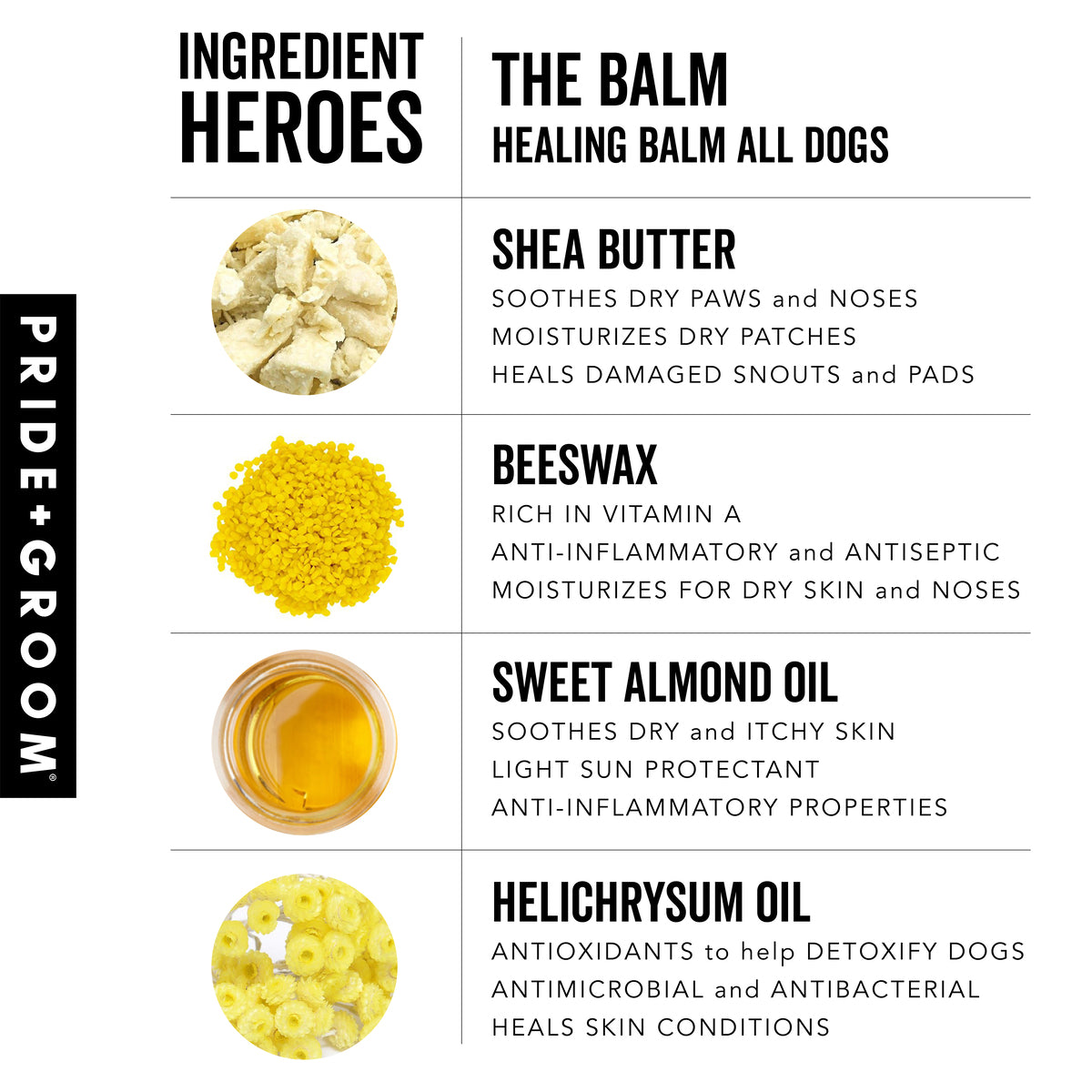 PRIDE+GROOM THE BALM Healing Pet Balm — Natural Paw & Nose Moisturizing Balm for Dogs & Cats