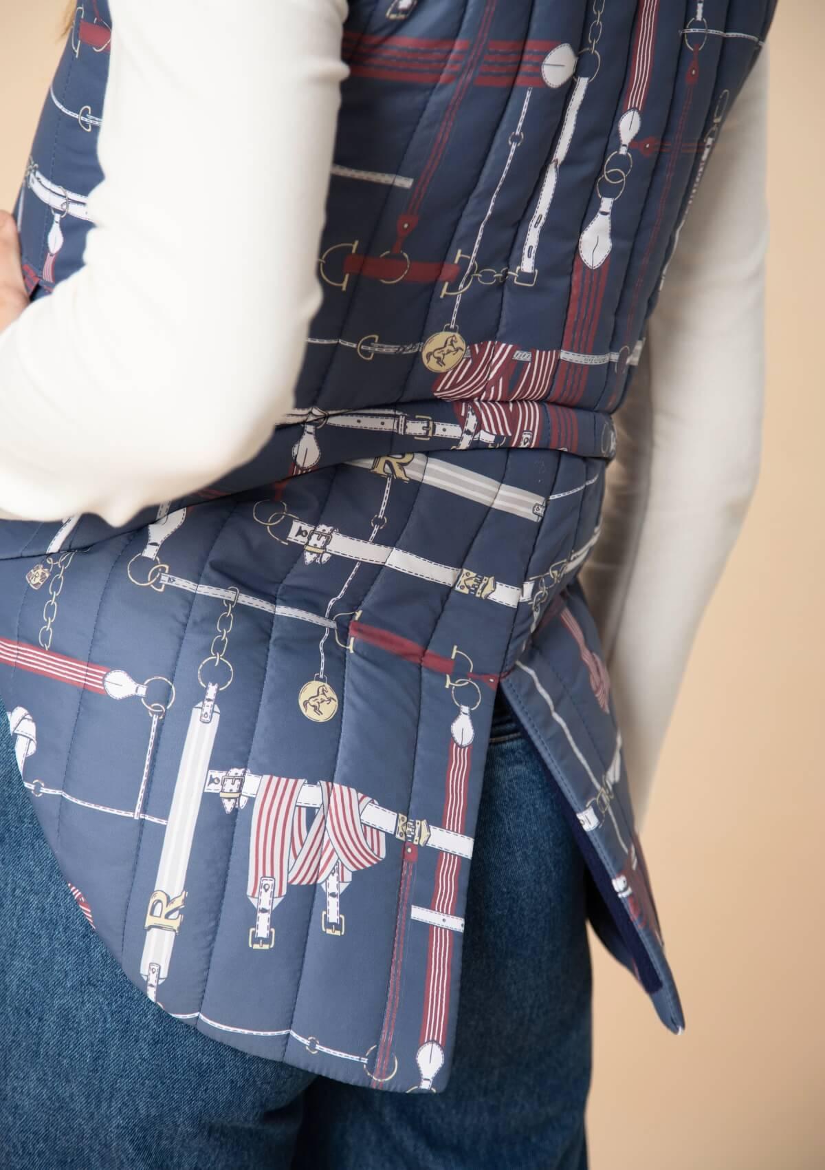 Rönner | Florence Quilted Vest | Jubilea Print | Navy-Burgundy