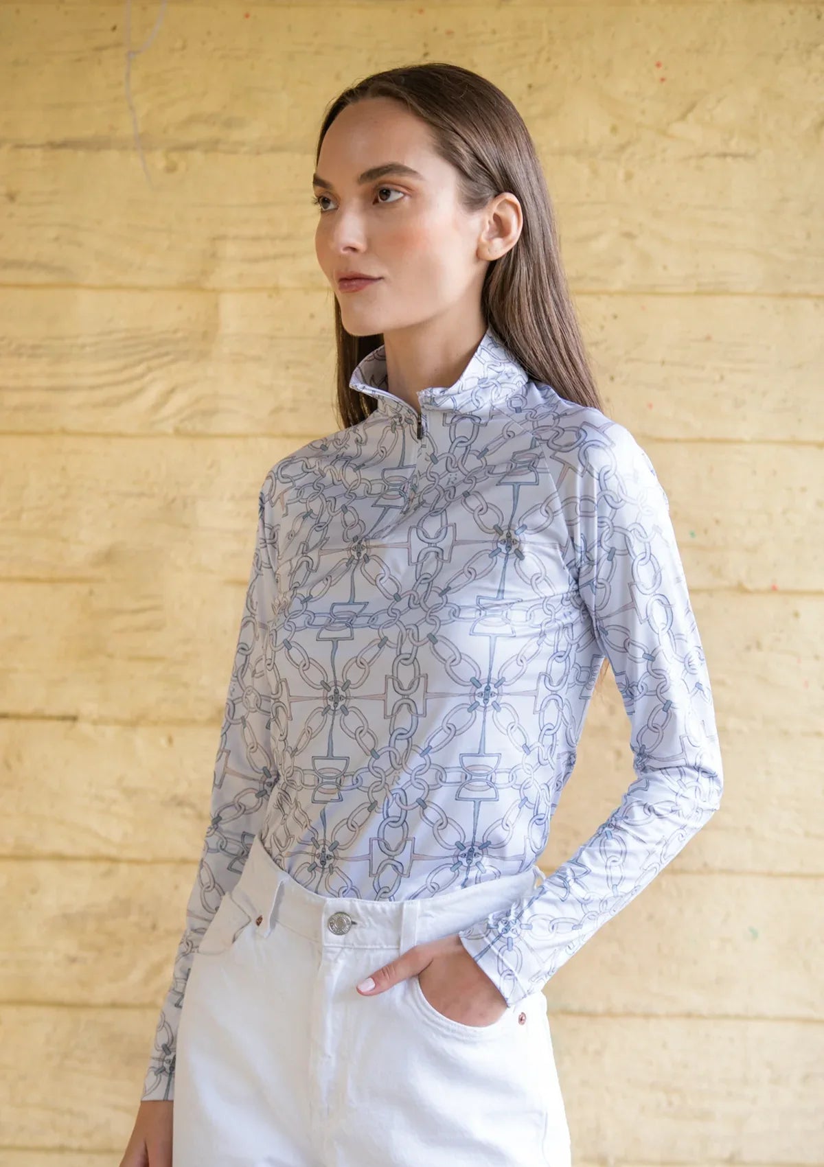 Rönner | Harmony Q-Zip | Long Sleeve | Chainlink Print