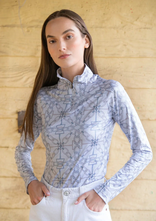 Rönner | Harmony Q-Zip | Long Sleeve | Chainlink Print