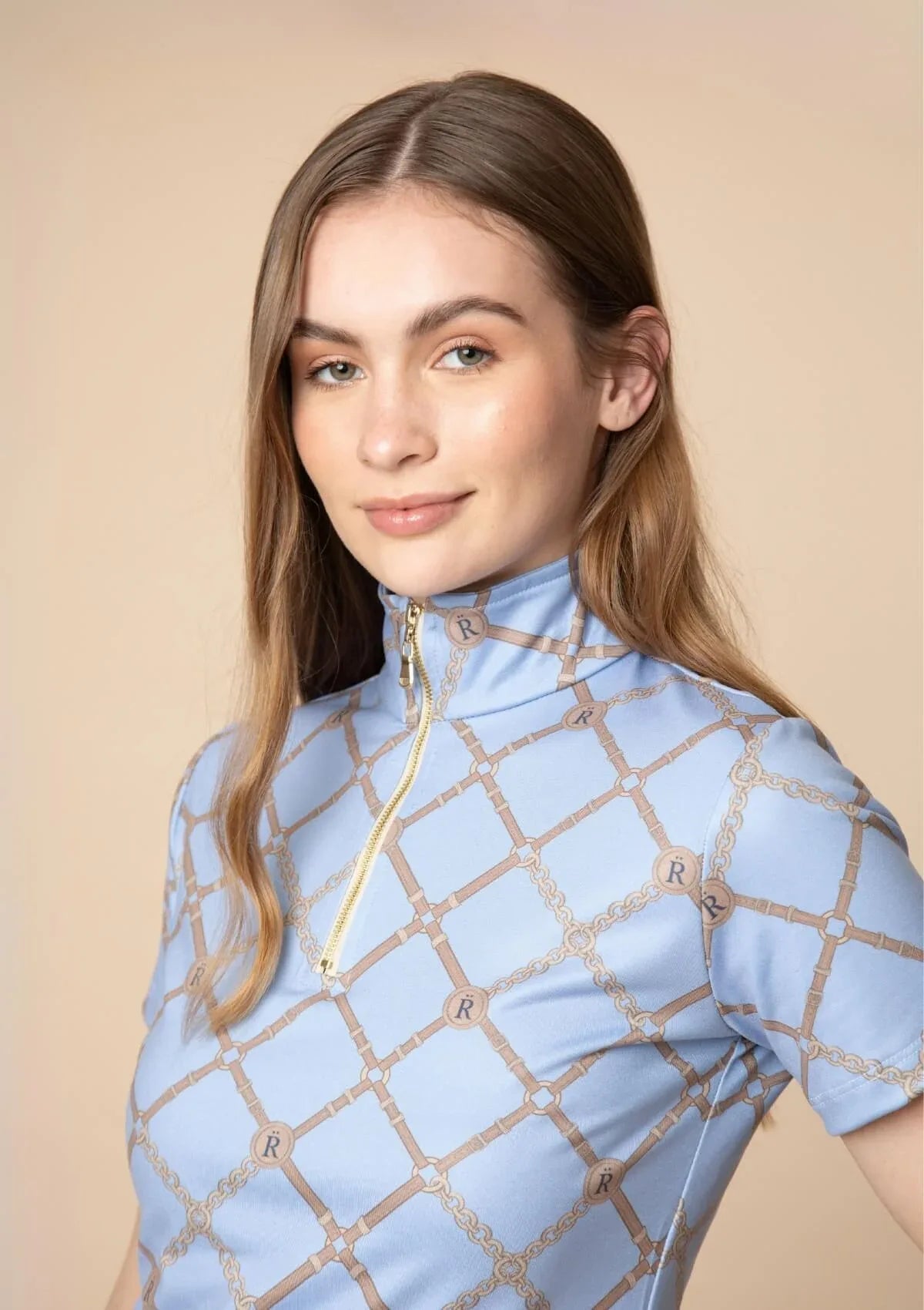 Rönner | Bliss Quarter-Zip | Short Sleeve | Beltina Print | Blue