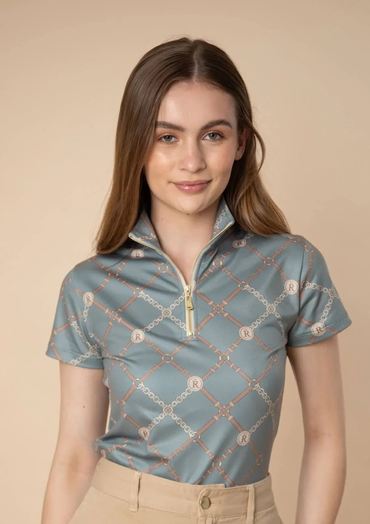 Rönner | Bliss Quarter-Zip | Short Sleeve | Beltina Print | Blue