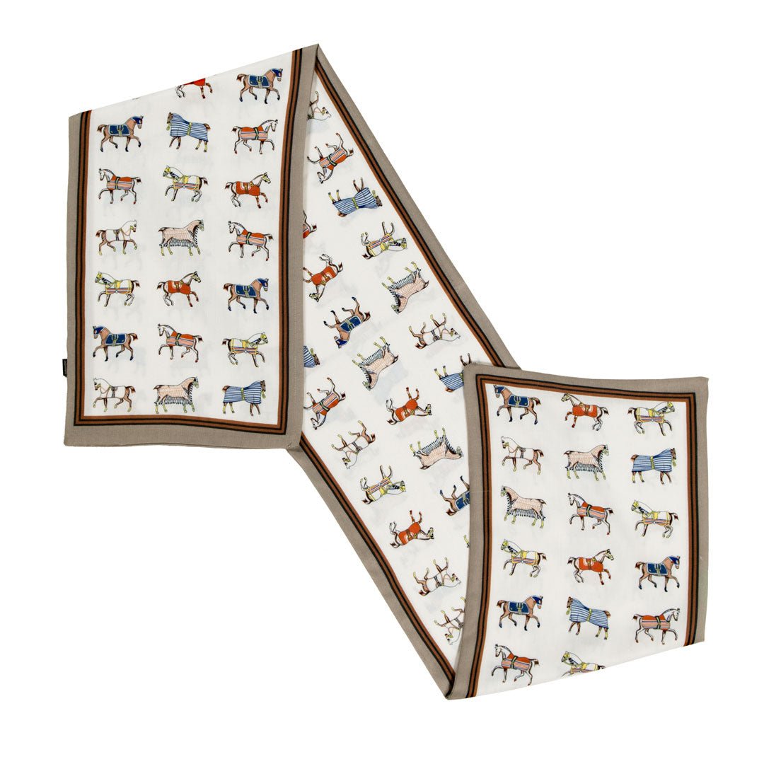 Urban Equestrian The Paddock Wrap- Equestrian Motif Double Sided Jacquard Scarf