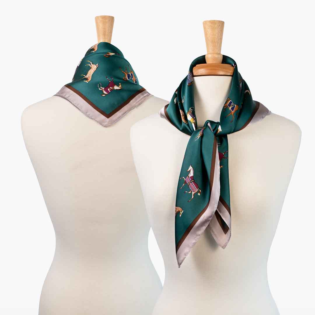 Urban Equestrian Hunt Club - Stylized Equestrian Scarf in Deep Teal
