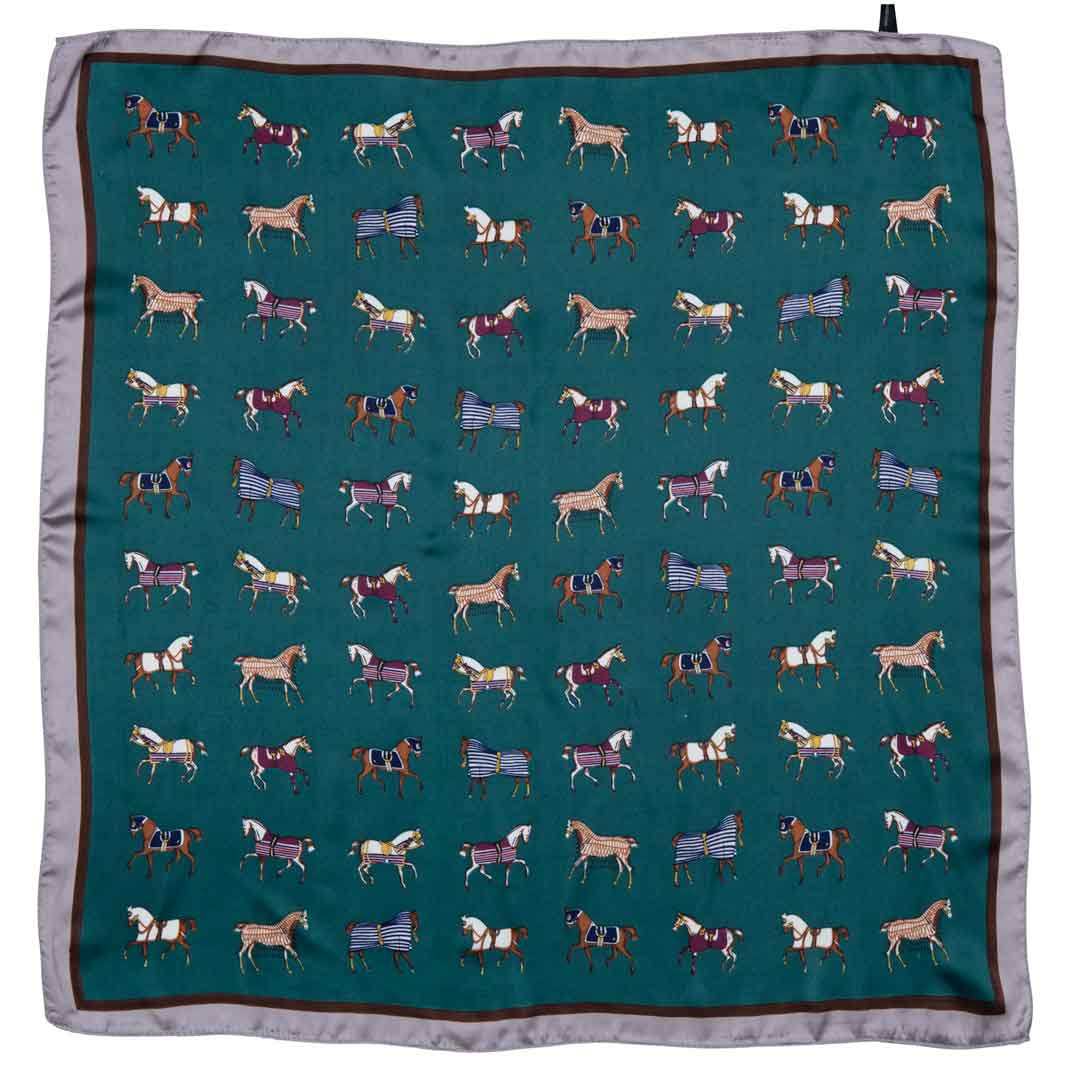 Urban Equestrian Hunt Club - Stylized Equestrian Scarf in Deep Teal
