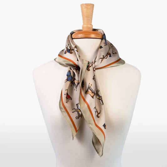 Urban Equestrian Hunt Club - Stylized Equestrian Scarf in Taupe