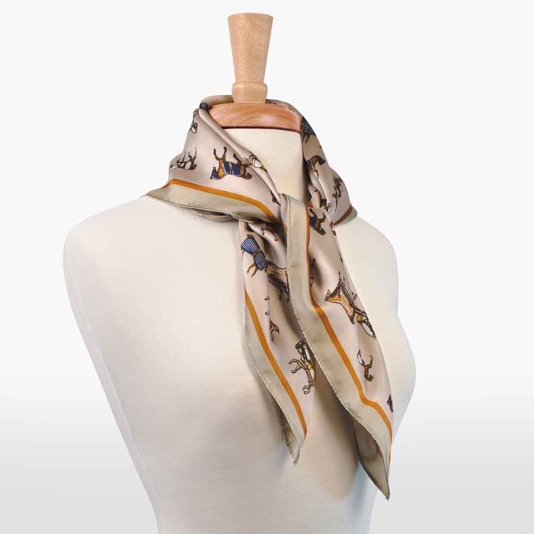 Urban Equestrian Hunt Club - Stylized Equestrian Scarf in Taupe