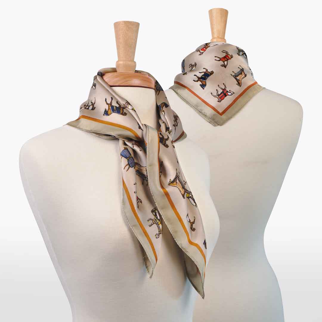 Urban Equestrian Hunt Club - Stylized Equestrian Scarf in Taupe