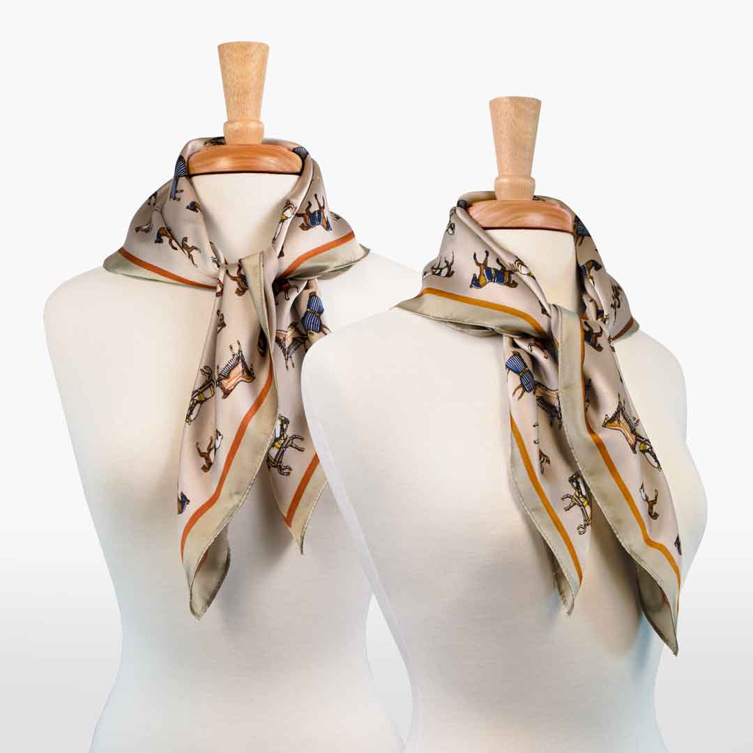 Urban Equestrian Hunt Club - Stylized Equestrian Scarf in Taupe