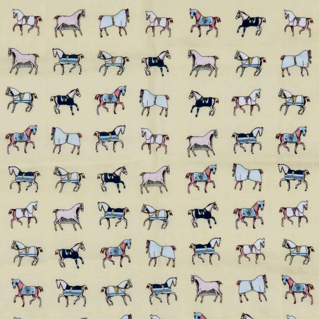 Urban Equestrian Hunt Club - Stylized Equestrian Scarf in Yellow and Sand