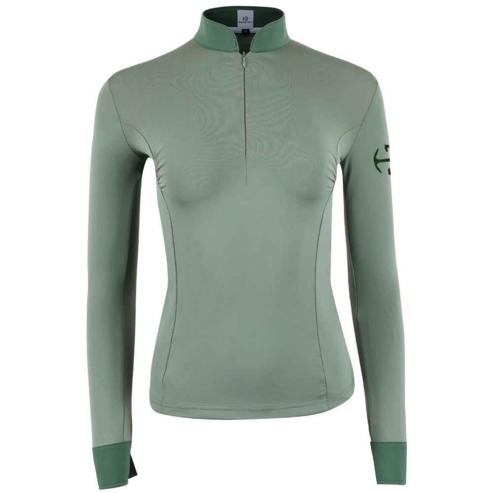 Halter Ego - Roxana - Sage & Hunter Green Long Sleeve Riding Shirt