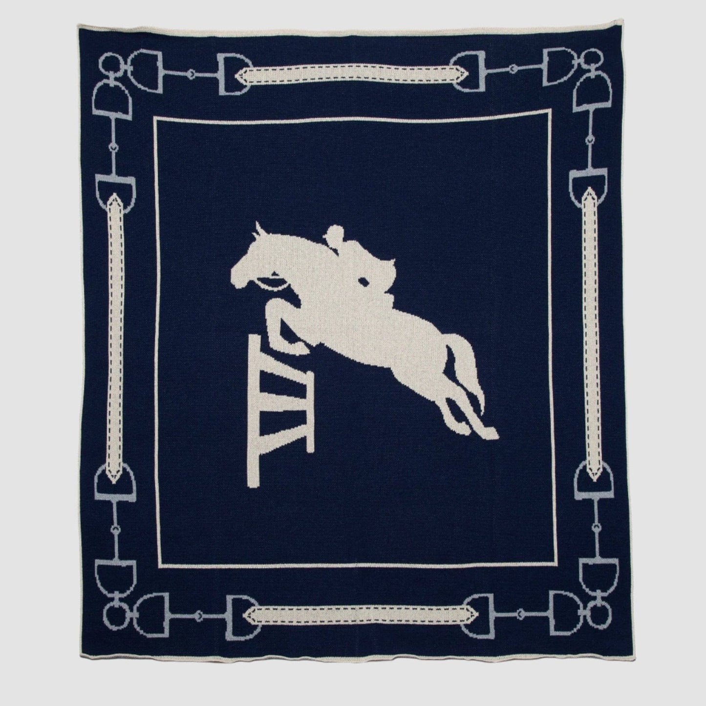 In2Green Cotton Sustainable Knit Throw Blanket - Equestrian Jumper