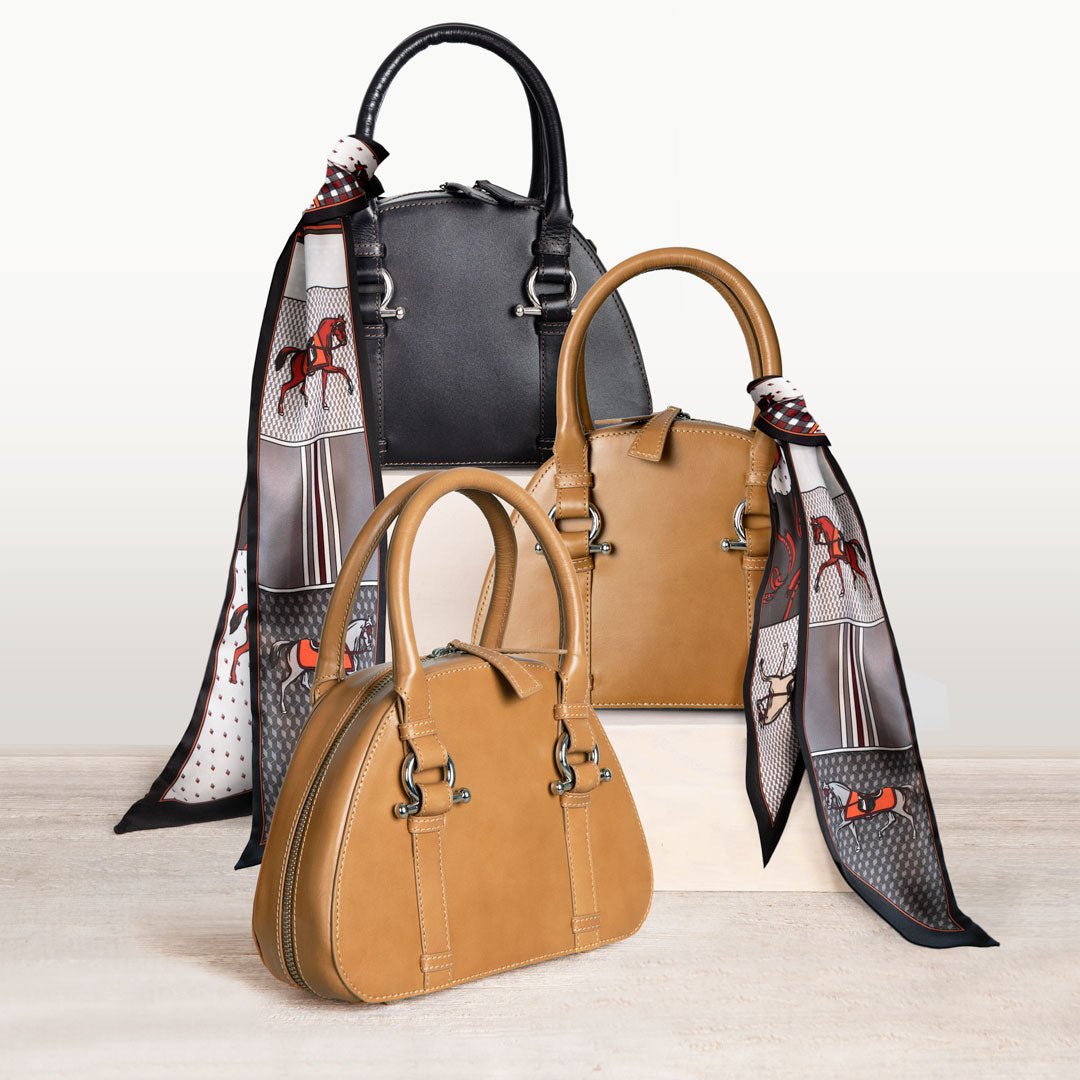 Urban Equestrian Kella - Horse Bit Vanity Luxury Leather handbag in Black