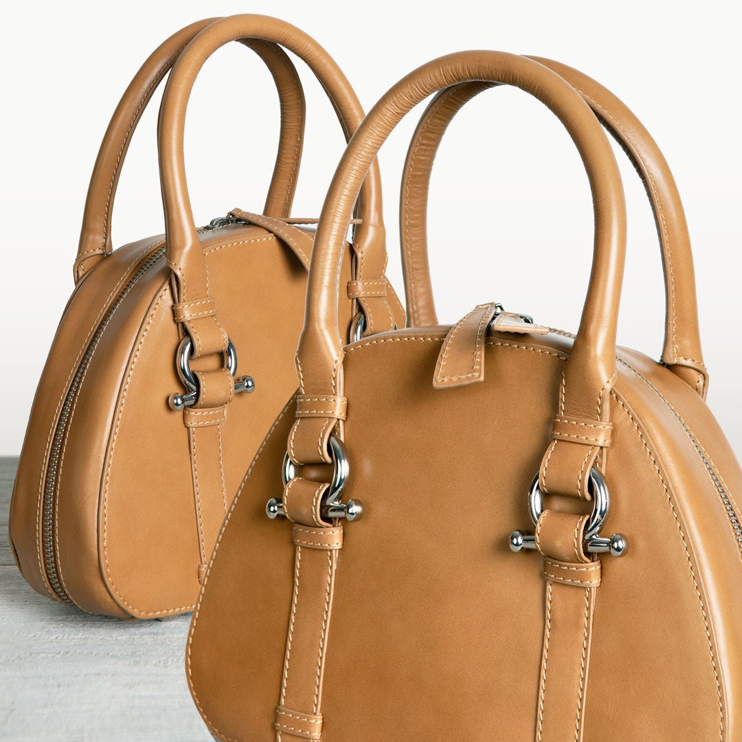 Urban Equestrian Kella - Horse Bit Vanity Luxury Leather handbag in Caramel