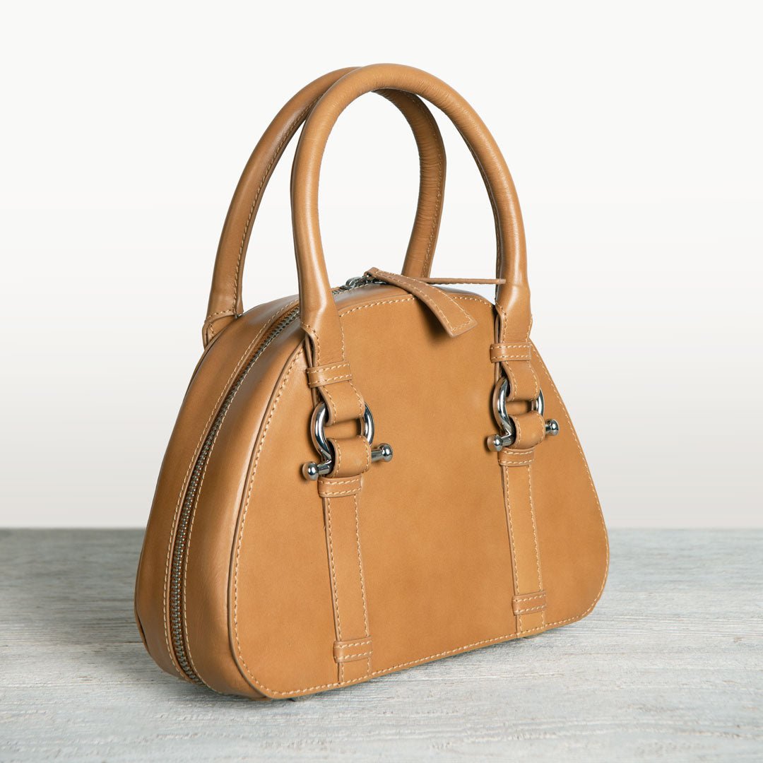 Urban Equestrian Kella - Horse Bit Vanity Luxury Leather handbag in Caramel
