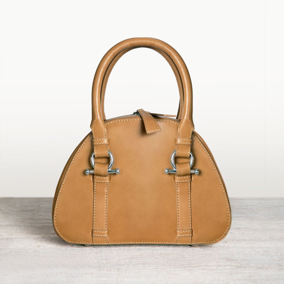 Urban Equestrian Kella - Horse Bit Vanity Luxury Leather handbag in Caramel