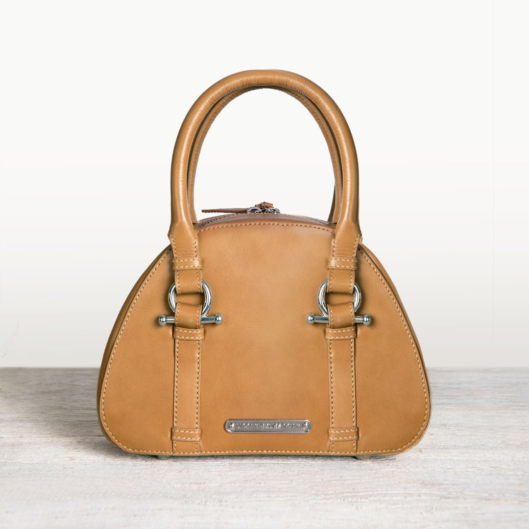 Urban Equestrian Kella - Horse Bit Vanity Luxury Leather handbag in Caramel