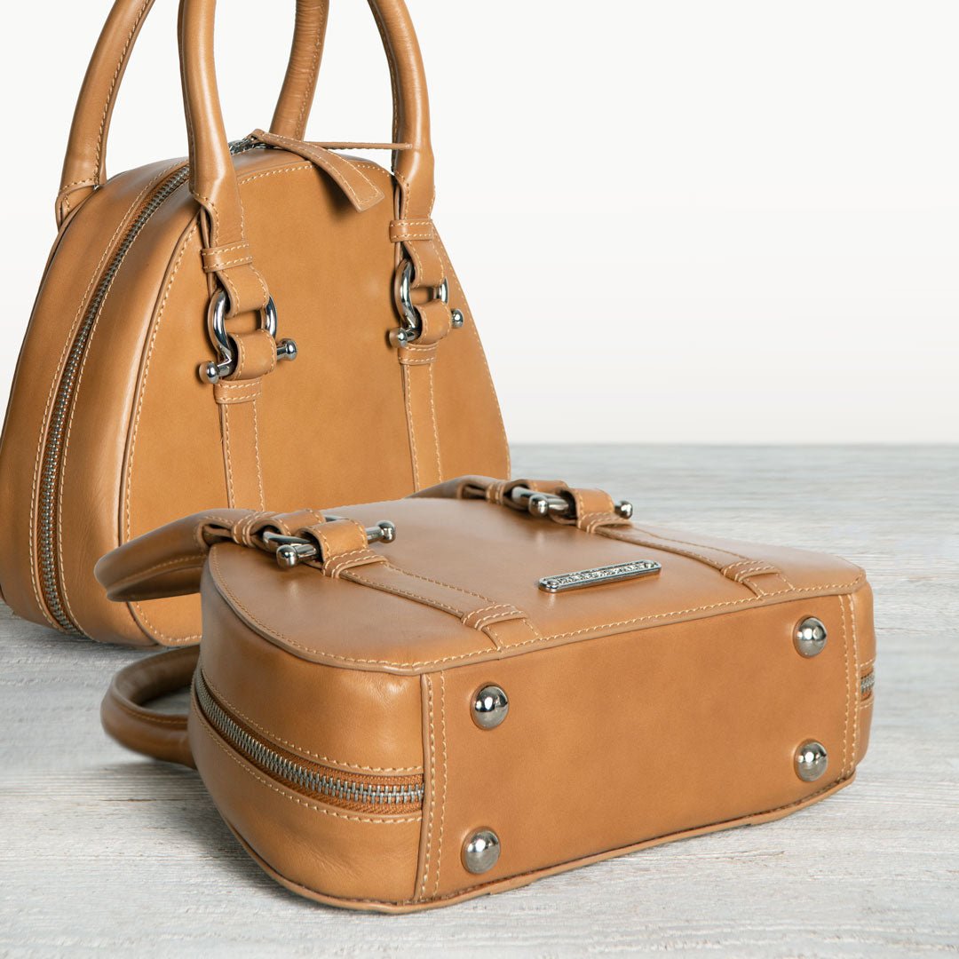Urban Equestrian Kella - Horse Bit Vanity Luxury Leather handbag in Caramel