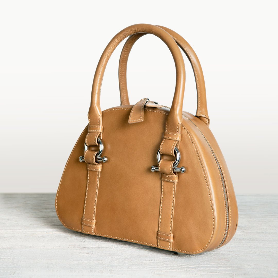 Urban Equestrian Kella - Horse Bit Vanity Luxury Leather handbag in Caramel