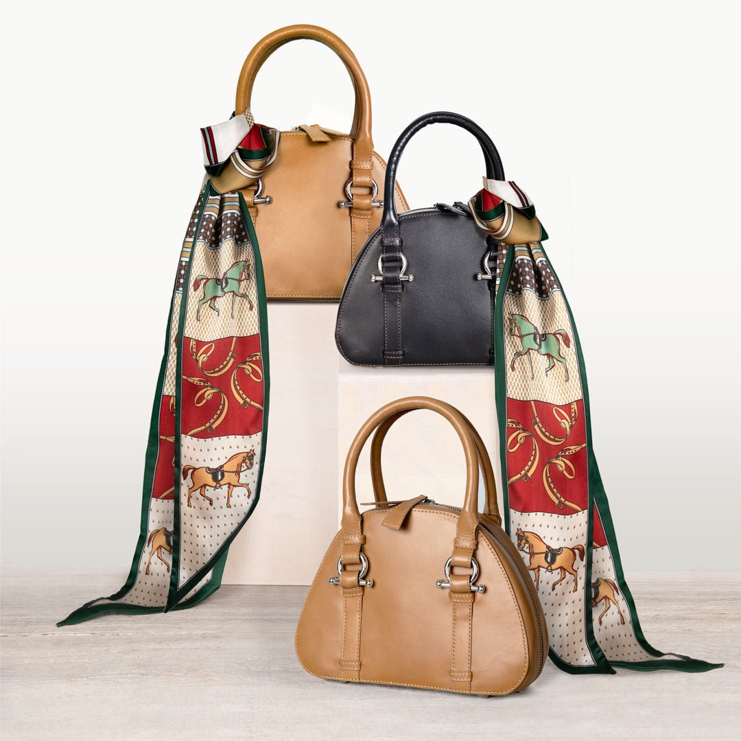 Urban Equestrian Kella - Horse Bit Vanity Luxury Leather handbag in Caramel