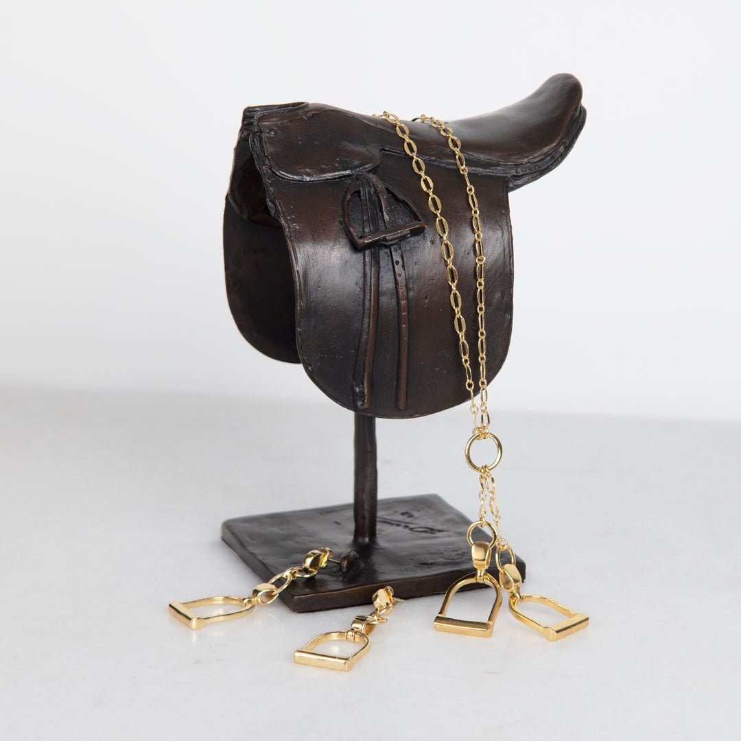 Urban Equestrian - Langley - Equestrian Double Riding Stirrup Necklace in Gold