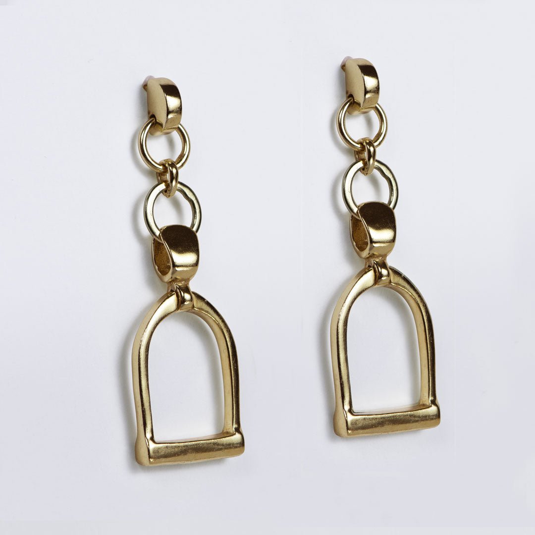Urban Equestrian - Langley - Equestrian Double Riding Stirrup Necklace in Gold