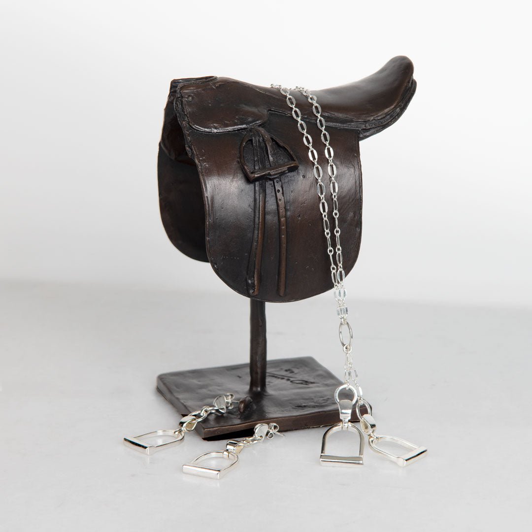 Urban Equestrian - Langley - Equestrian Double Riding Stirrup Necklace in Silver