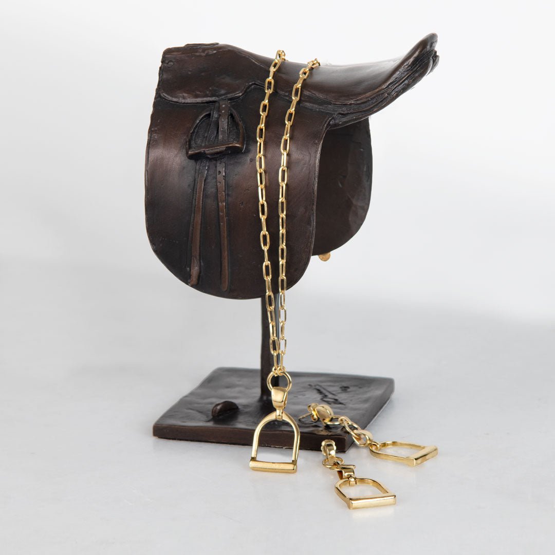 Urban Equestrian - Langley - Equestrian Riding Stirrup Necklace in Gold