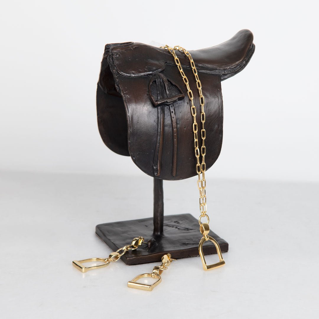 Urban Equestrian - Langley - Equestrian Riding Stirrup Necklace in Gold