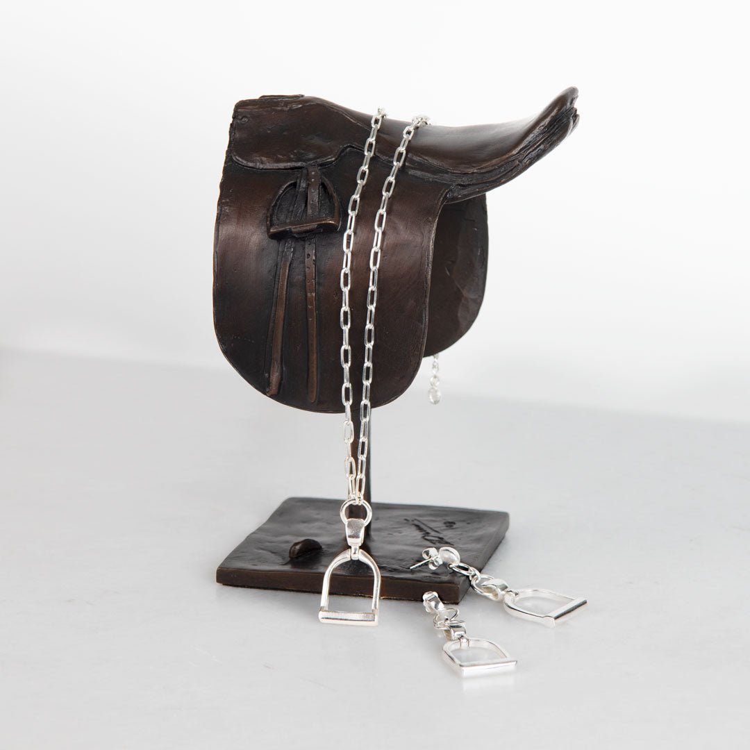 Urban Equestrian - Langley - Equestrian Riding Stirrup Necklace in Silver