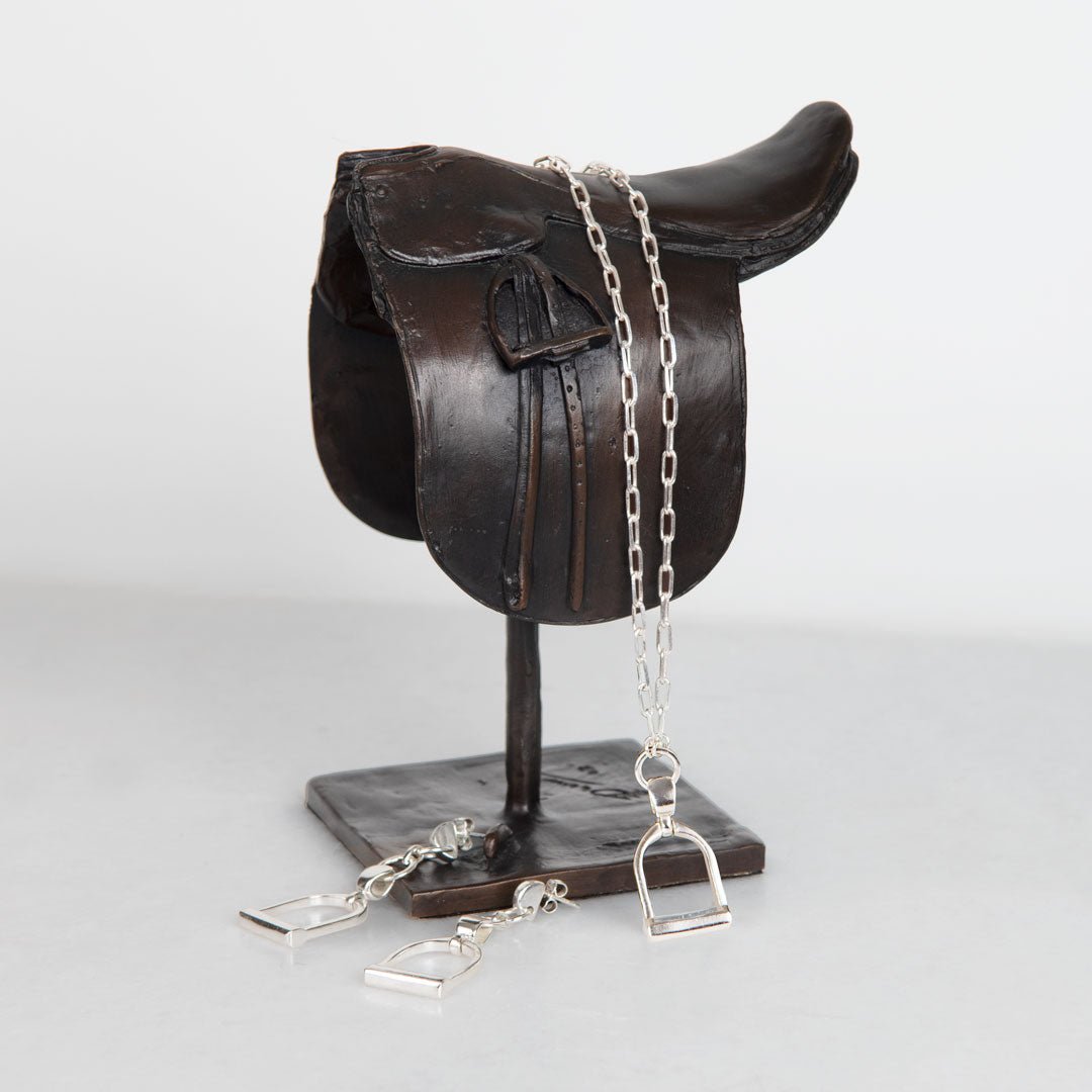 Urban Equestrian - Langley - Equestrian Riding Stirrup Necklace in Silver