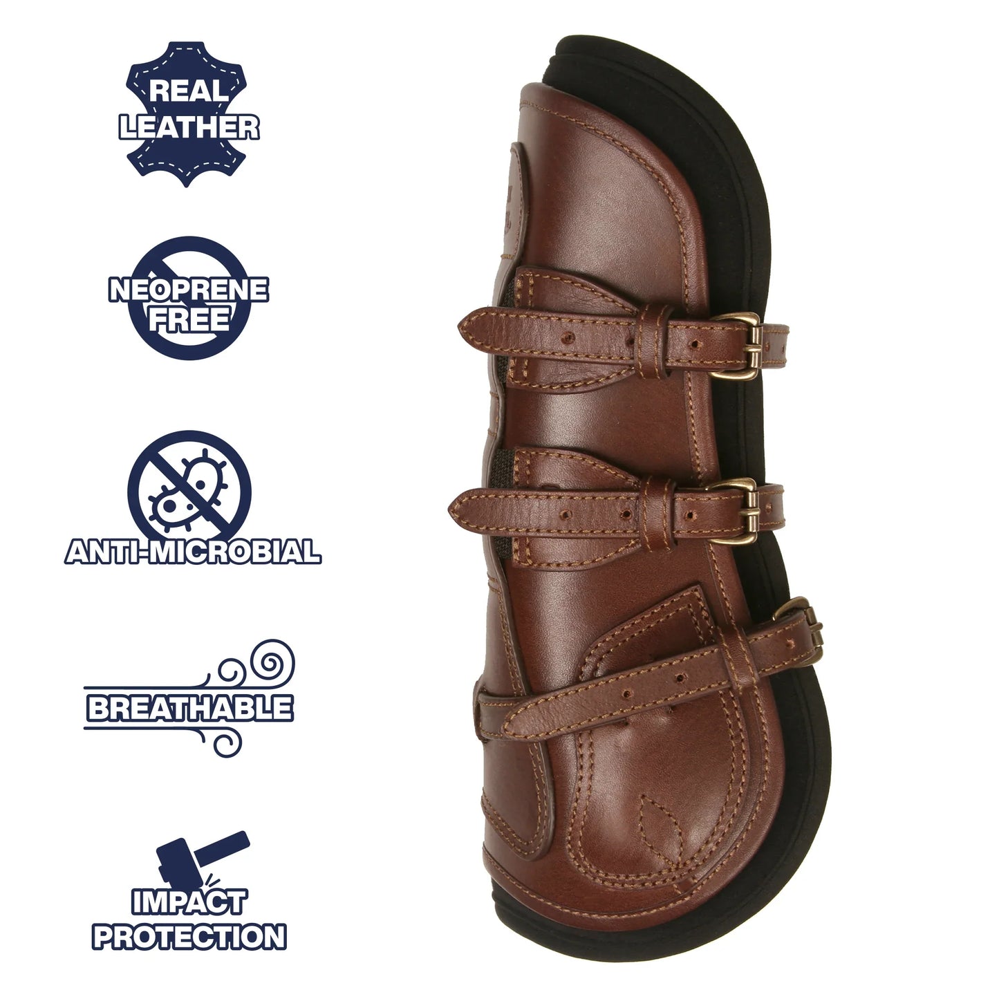 Majyk Equipe - Leather Equitation Tendon Boot with Impact Protective Removable Liners (Buckle Closures)