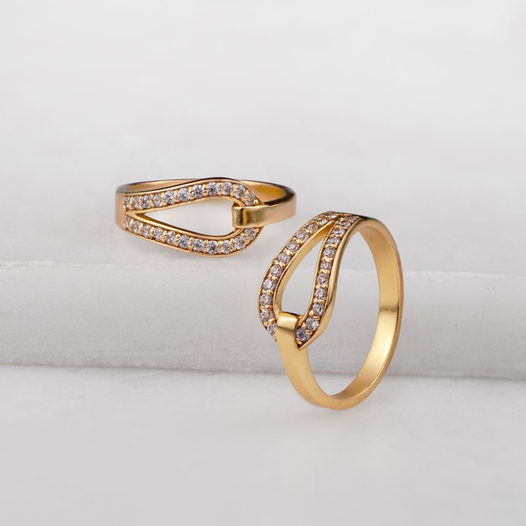 Urban Equestrian - Levade - Moissanite Clear Stone 14K Gold Vermeil Horseshoe Earring