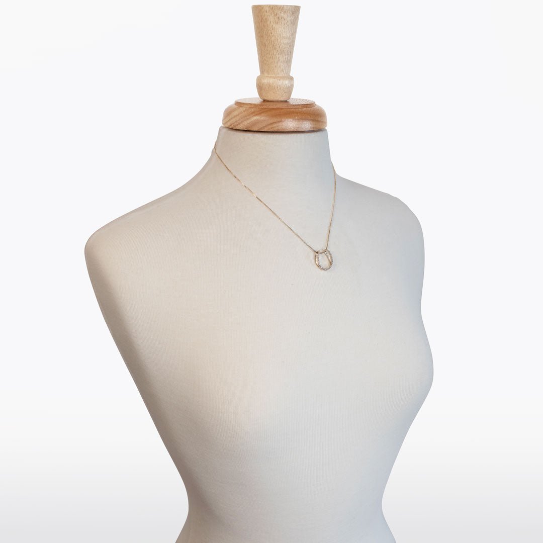 Urban Equestrian - Levade - Moissanite Horseshoe Equestrian Necklace in Silver