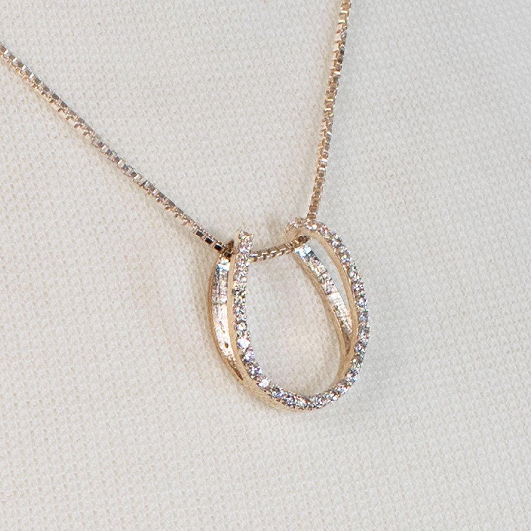 Urban Equestrian - Levade - Moissanite Horseshoe Equestrian Necklace in Silver