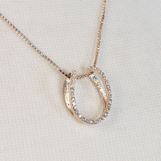 Urban Equestrian - Levade - Moissanite Horseshoe Equestrian Necklace in Silver