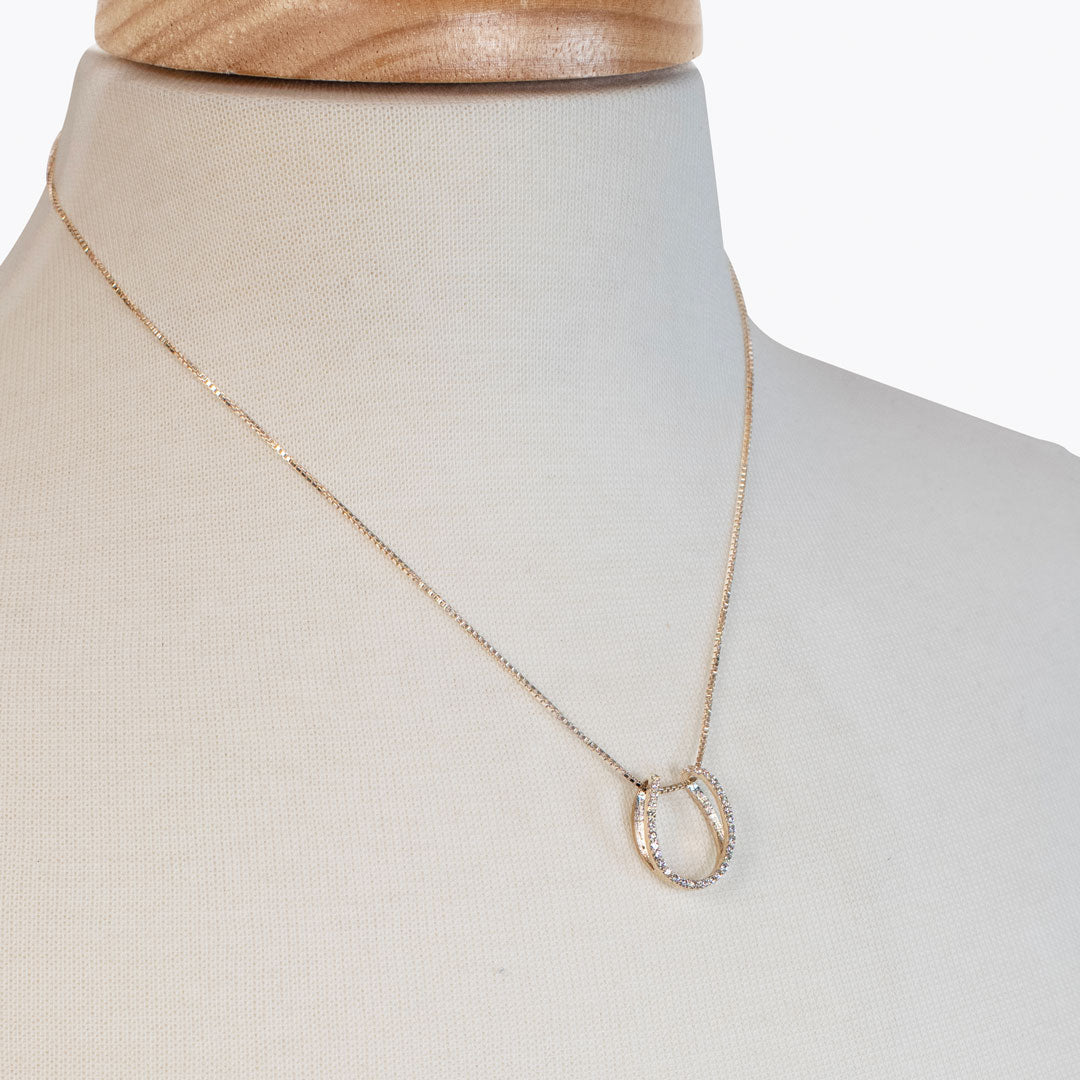 Urban Equestrian - Levade - Moissanite Horseshoe Equestrian Necklace in Silver