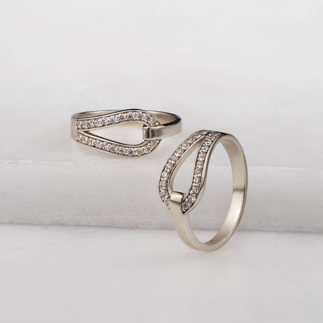 Urban Equestrian - Levade - Moissanite Clear Stone Sterling Silver Horseshoe Earring