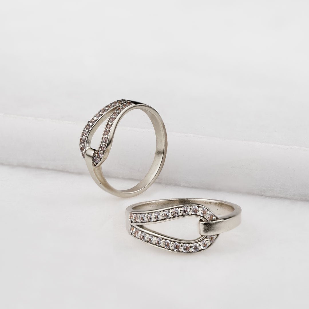 Urban Equestrian - Levade - Moissanite Equestrian Horseshoe Ring in Silver