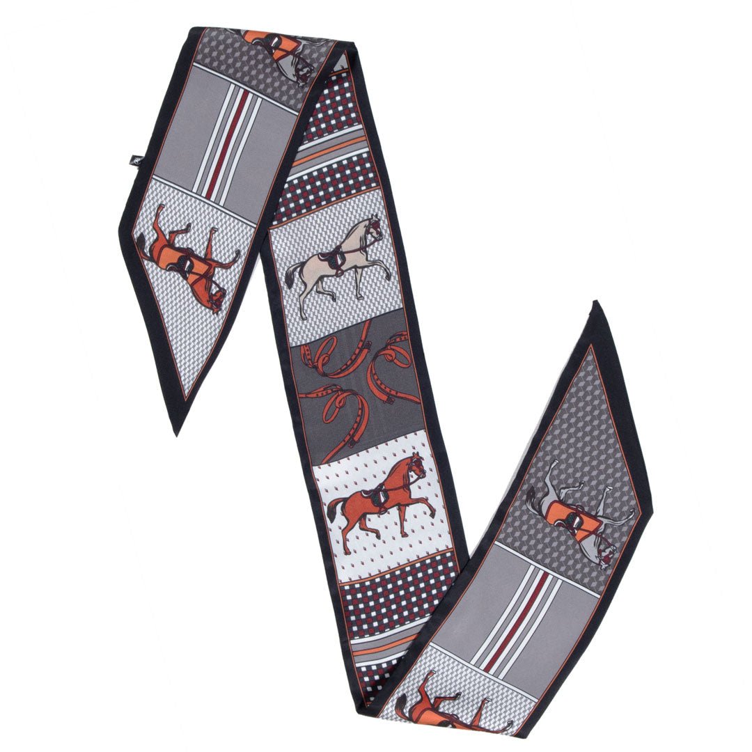 Urban Equestrian Madrigal - EQ & GEO Multi-Color Equestrian Scarf in Grey