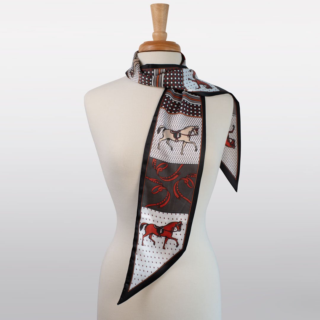Urban Equestrian Madrigal - EQ & GEO Multi-Color Equestrian Scarf in Grey
