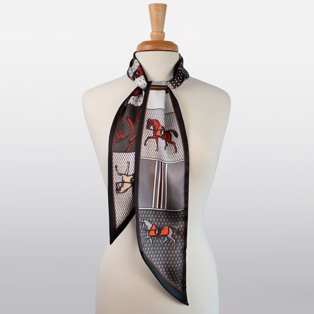 Urban Equestrian Madrigal - EQ & GEO Multi-Color Equestrian Scarf in Grey