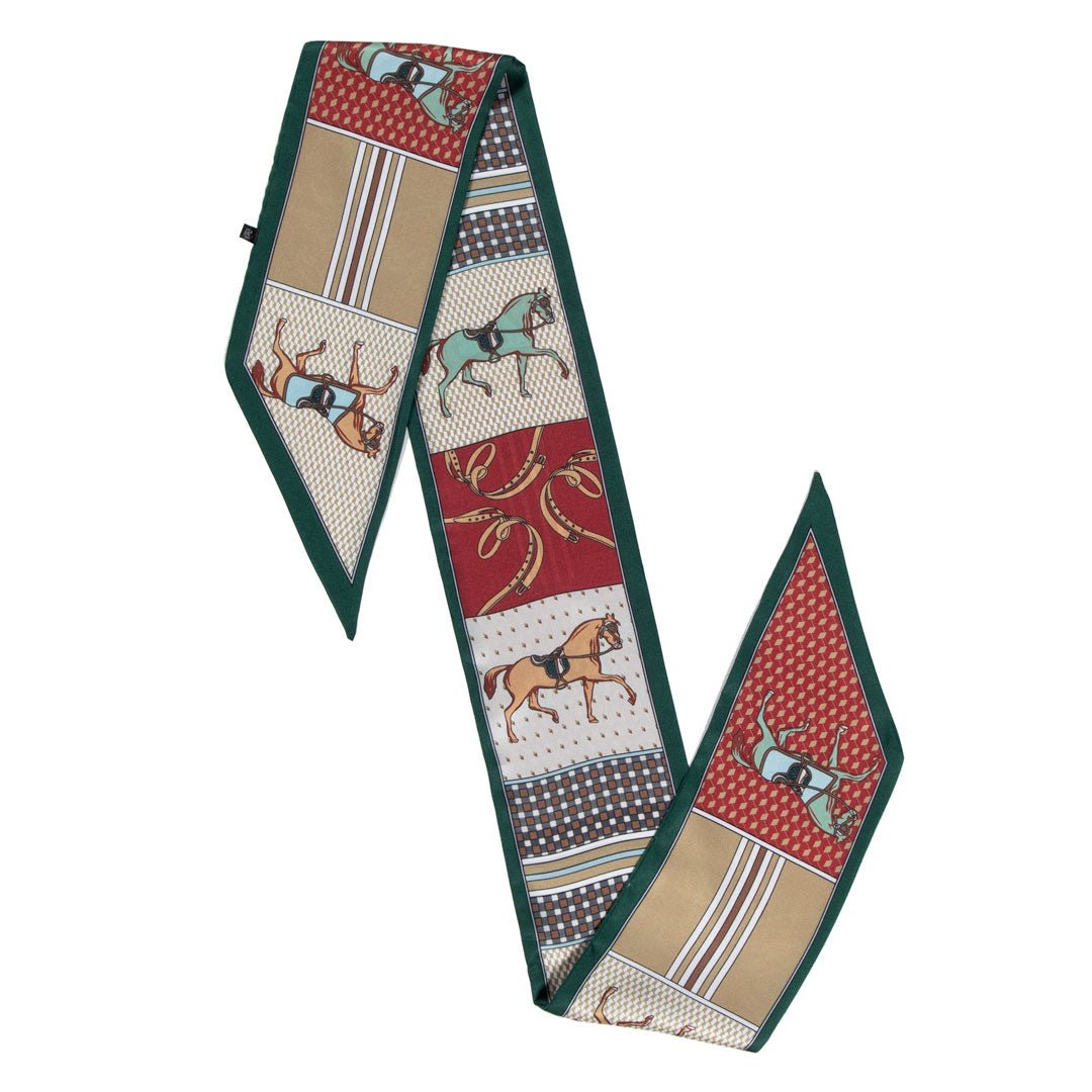 Urban Equestrian Madrigal - EQ & GEO Multi-Color Equestrian Scarf in Crimson