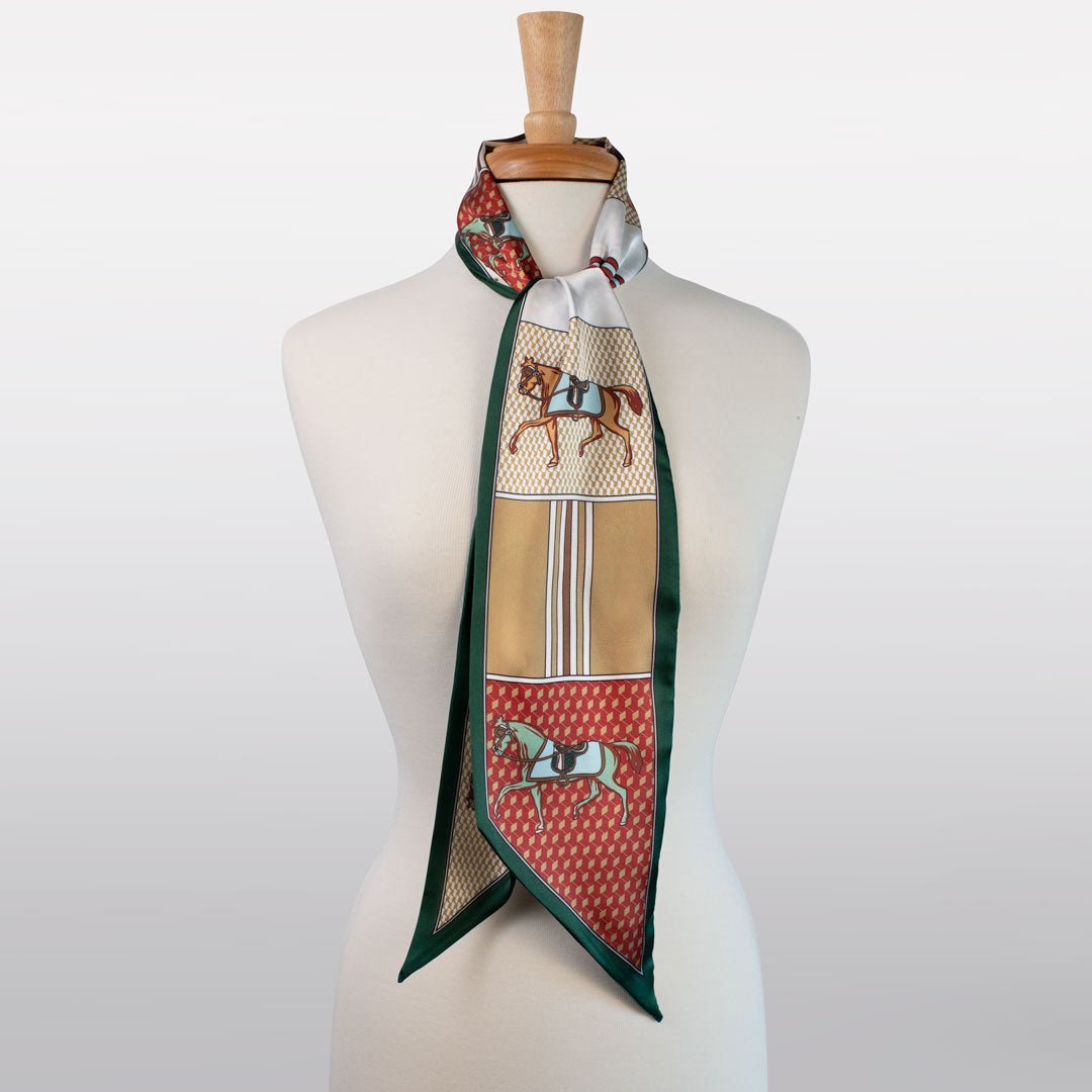 Urban Equestrian Madrigal - EQ & GEO Multi-Color Equestrian Scarf in Crimson