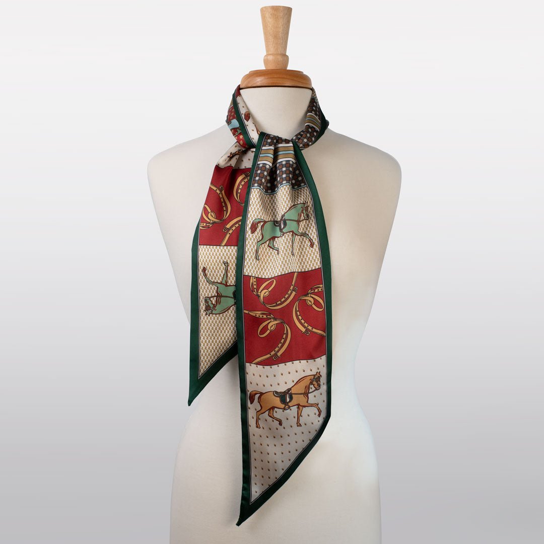 Urban Equestrian Madrigal - EQ & GEO Multi-Color Equestrian Scarf in Crimson