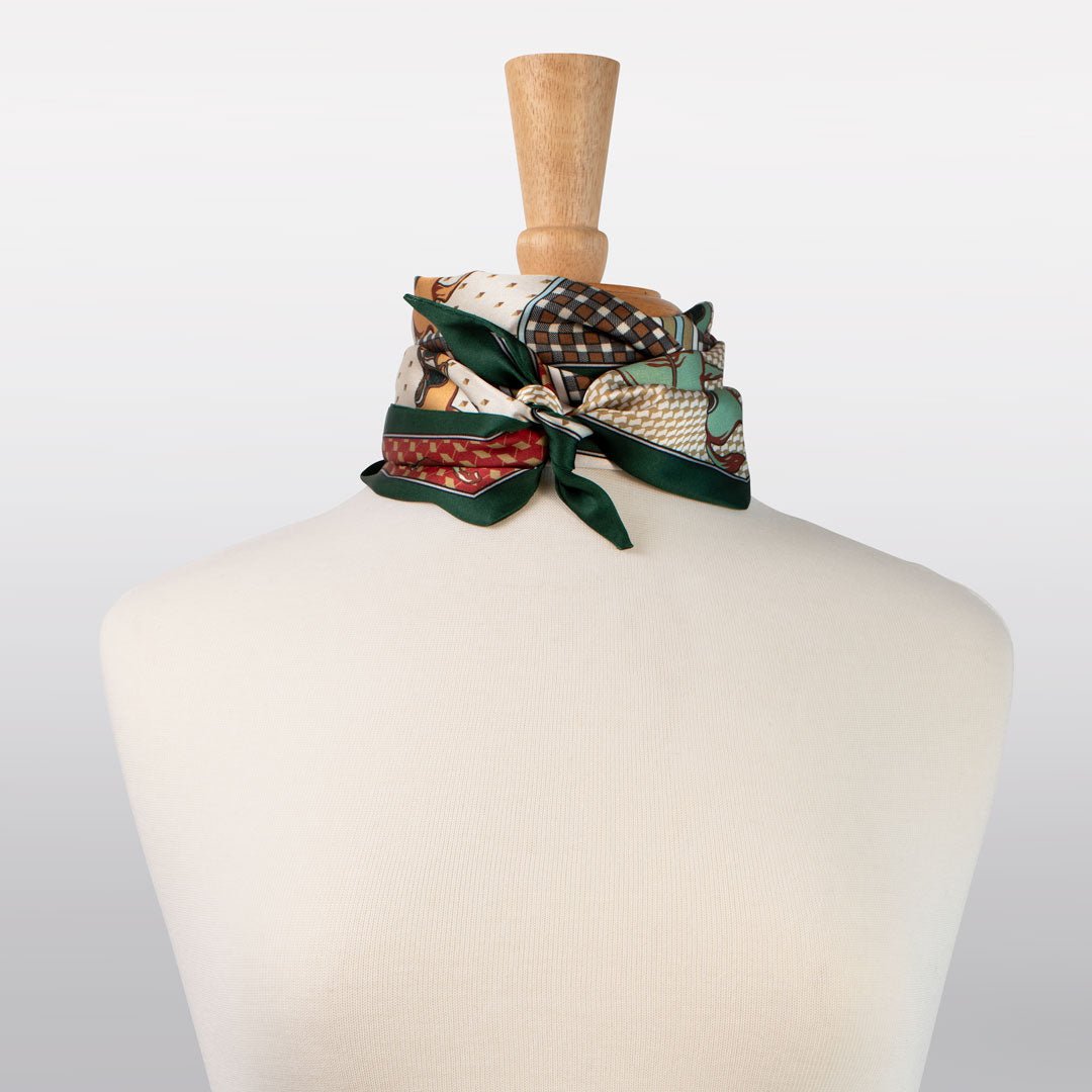 Urban Equestrian Madrigal - EQ & GEO Multi-Color Equestrian Scarf in Crimson