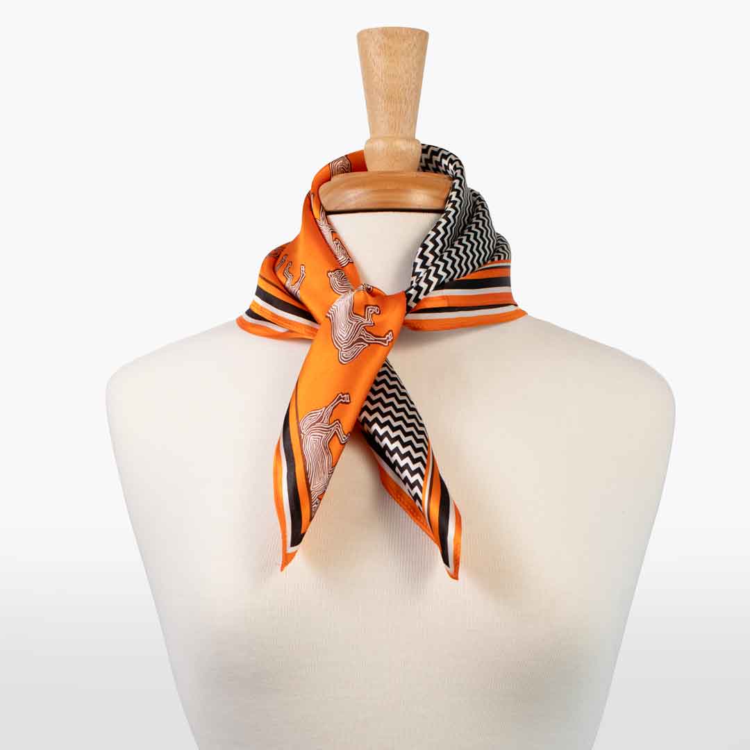 Urban Equestrian Manon - Stylized Equestrian Scarf in Tangerine