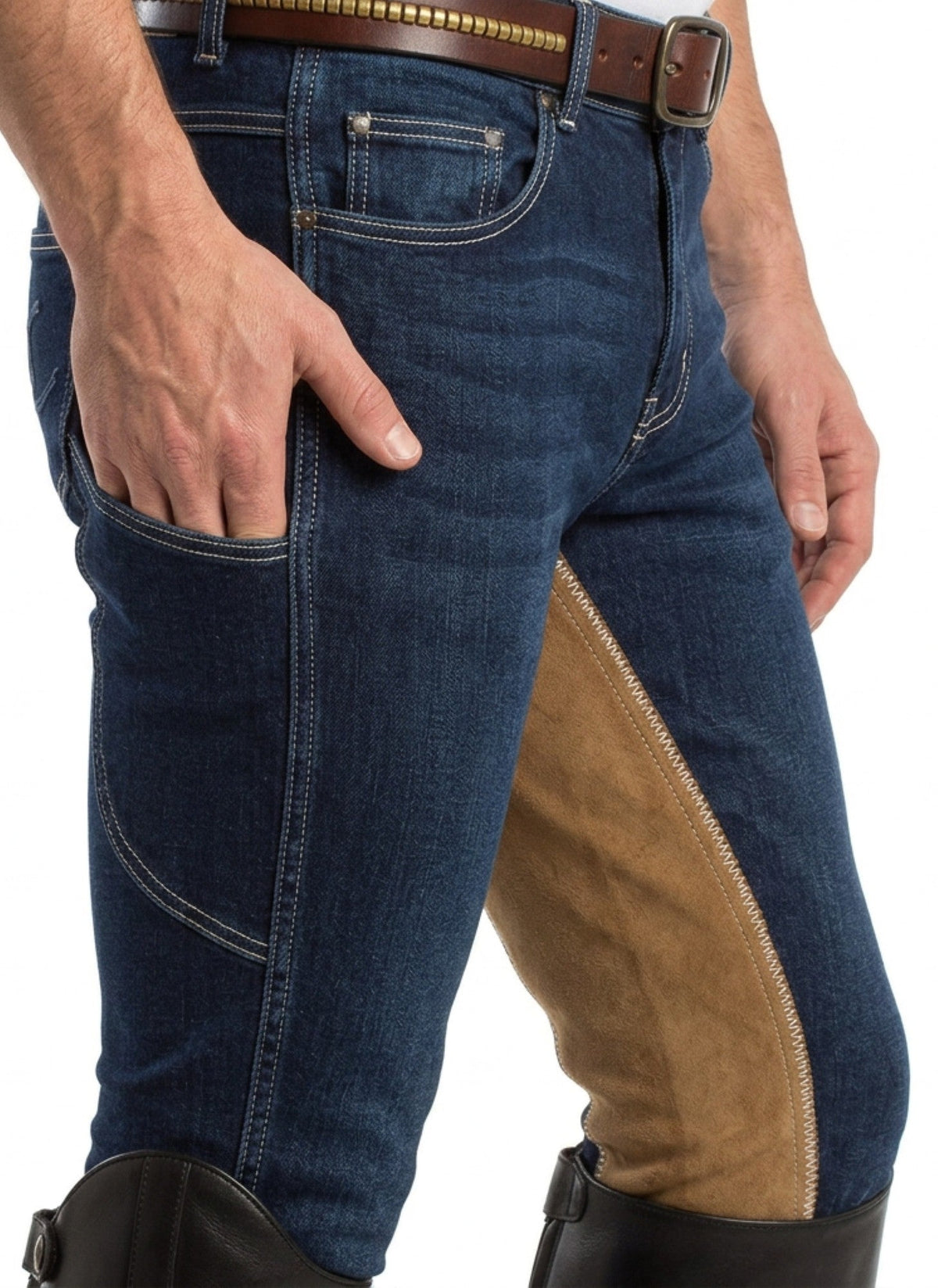 Goode Rider - MEN'S NEW Equestrian Jean - Full Seat with Cell Phone Pocket | 4-way stretch - Vintage Wash